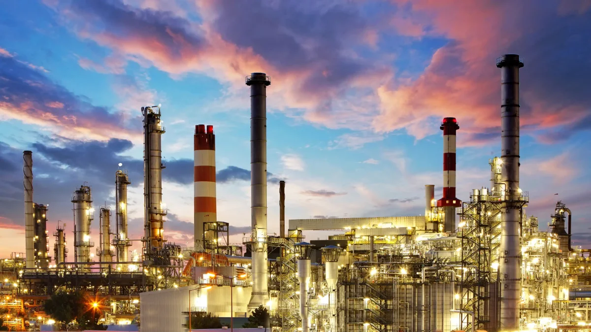 Refinery at night